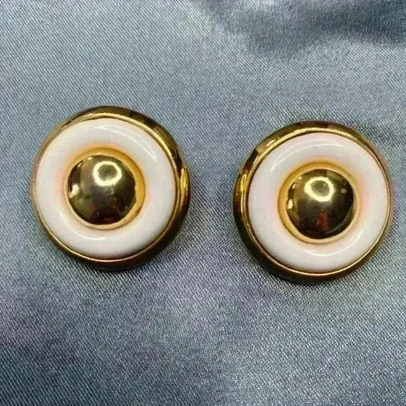 Kenneth Jay Lane KJL Vintage 90s Era Custom Costume Jewelry Earrings Clip-ons - Picture 1 of 3